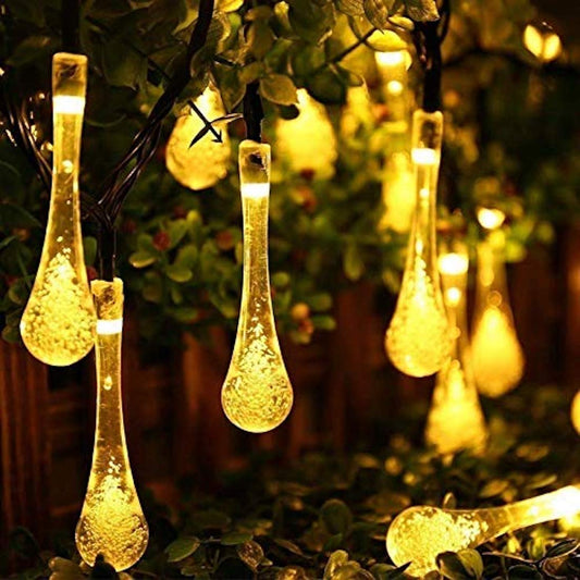 LED Water Drop Rain Droplets Decorative Fairy String Lights
