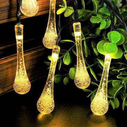 LED Water Drop Rain Droplets Decorative Fairy String Lights